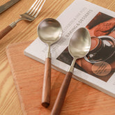 Korean Style Walnut Handle Cutlery Set | Yedwo